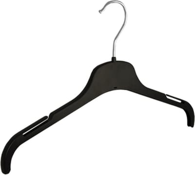 De Kledinghanger Gigant - Kledinghanger - Volwassenen - TU38 - 50 Stuks - Blousehanger - Shirthanger - Kunststof - Zwart - Rokinkepingen - 38 cm - Kleerhanger - TU-Serie (TU38_00/50)