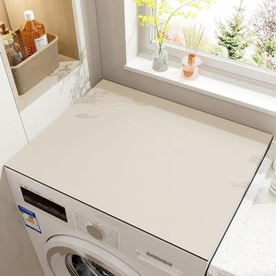 Wasmachine Drogerhoes - Antislip Mat - Apparaten Beschermen - Vocht Absorberend - 50x50cm - Beige