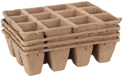 Stekpotje / kweekpot - 4x stuks - 16 x 12 x 5 cm - turfpotjes - moestuinpotjes