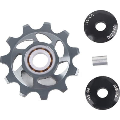 11T Geleidewieltje Achterderailleur Katrol voor Mountainbike Vervangingsonderdelen(Titanium kleur) gray