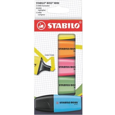 STABILO BOSS MINI - Markeerstift - Klein Maar Heel Betrouwbaar - Etui Met 5 Kleuren