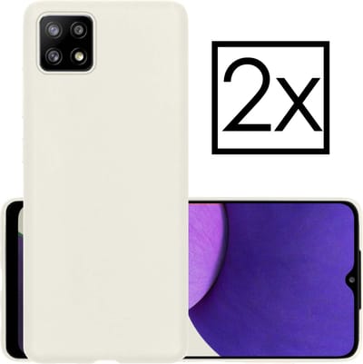 Hoesje - 2 Stuks - Geschikt voor Samsung Galaxy M22 - Sterk & Shockproof - Case Siliconen - Back Cover - Telefoon Hoes - Wit
