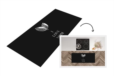 Keukenloper - Loper keuken - Moederdag - I love you - Mam - Moeder - zwart wit - 120x50 cm - Keukenloper vinyl