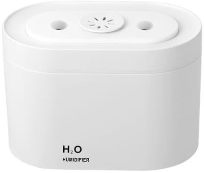 Luchtbevochtiger-Draagbare Mini Luchtbevochtiger - Cool Mist Maker met Warm Nachtlampje - Aroma Diffuser voor Slaapkamer en Kantoor - Fluisterstil en Anti-Condens - Luchtbevochtiger voor Planten en Babykamer - Wit