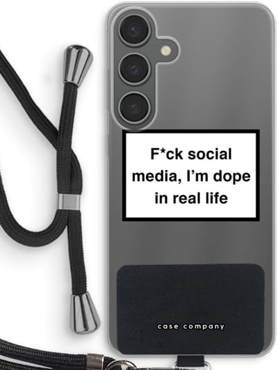 Case Company® - Hoesje met koord geschikt voor Samsung Galaxy S24 Plus hoesje met Koord - I'm dope - Telefoonhoesje met Zwart Koord - Bescherming aan alle Kanten en Over de Schermrand