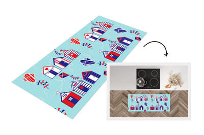 Keukenloper - Loper keuken - Strand - Vlieger - Patronen - 120x50 cm - Keukenloper vinyl