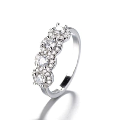 Nieuwe Micro Set Gesimuleerde Diamant Verlovingsring Europese en Amerikaanse Verlovingsdiamanten No. 12 gray