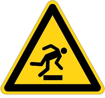 Struikelgevaar waarschuwingsbord - W007 | gecoat dibond materiaal | 15 cm