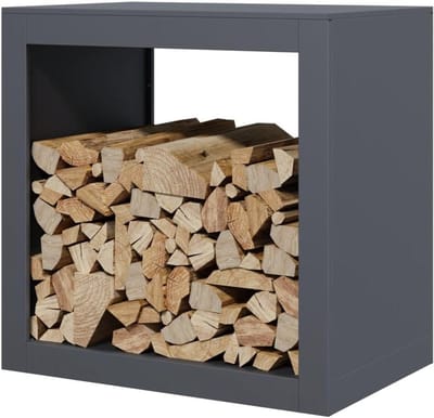 Houtopslag Rek - Haardhout Houder - Haardhout Opslag - Roestvrij Staal - 60 x 40 x 60 cm - Antraciet