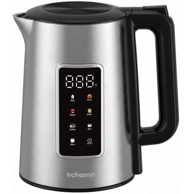ochama Waterkoker 1,7L 2100W, Dubbelwandig RVS, Warmhoudfunctie, Anti-Verbranding, 6 Functies, LED-Kleurendisplay