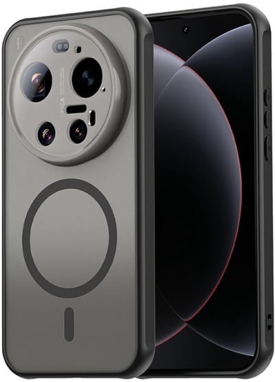 Coverup Hoesje - Geschikt voor Xiaomi 17 Ultra Hoesje - Coverup Mat Transparante Back Cover met Camera Cover - MagSafe Compatible - Zwart