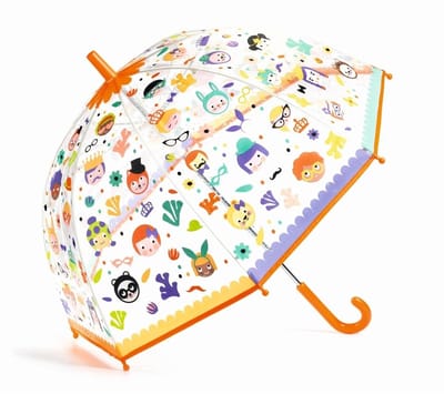 Djeco paraplu Faces - kindvriendelijke regenaccessoire met kleurverandering.