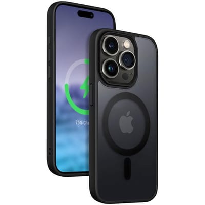 CRONG Hybrid Frost MAG Cover - iPhone 15 Pro MagSafe Case (Black)