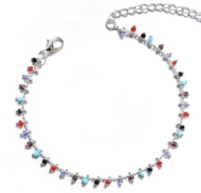 Enkelbandje-Gekleurde steentjes-22-25 cm - Charme Bijoux