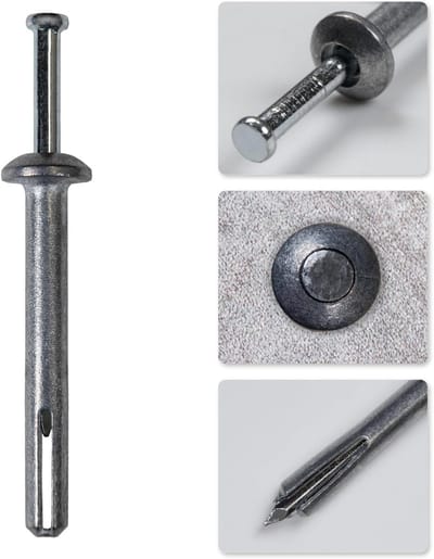 Metalen Slagpluggen - Bevestigingspluggen - Zware Lasten Bevestigen - Voorgemonteerde Spijker - 6 x 50 mm - Zilver