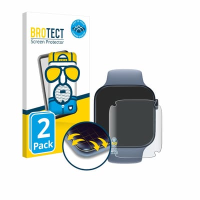 BROTECT - Screenprotector voor Apple Watch Series 8 / 9 - Folie Beschermfolie matte volledig dekking 2 Stuks