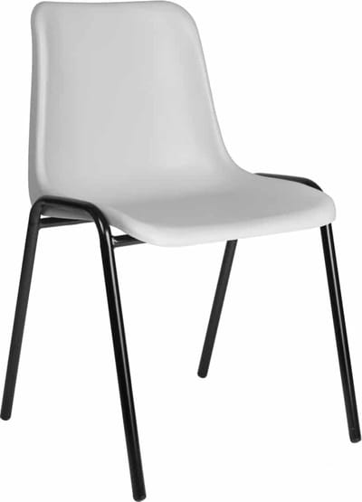 Kantinestoelen Rome kunststof stapelbaar zwart frame oranje kuip