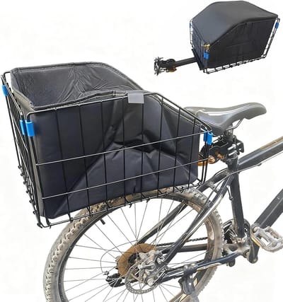 Fietsmand Huisdieren - Opklapbaar Zitje - Fietstochten Maken - Universeel Ontwerp - Max 54 Kg - Zwart