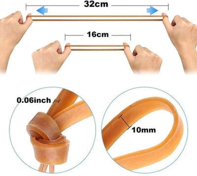 Elastiekjes 10 mm breed - 30 Stuks - Duurzaam Rubber - Huishoudelijke Elastieken - Kantoor/School Gebruik - Omtrek 32 cm - Rubberbanden