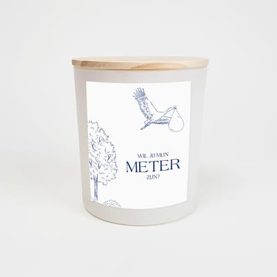 Geurkaars in glas - Meter vragen - Wil jij mijn meter zijn - Geurkaarsen geschenkset - Geurkaars - WIT - Ooievaar design