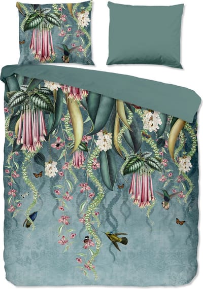 Pure dekbedovertrek bloemen en bladeren - Lits jumeaux 240x200/220 cm - Multi - Microvezel