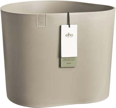 Elho Eden Aquacare Low 40 - Bloempot voor Binnen & Buiten - 100% Gerecycled Plastic - Ø 39.6 x H 36.1 cm - Zacht taupe