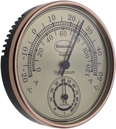 Thermometer Hygrometer voor Tuin en Kantoor - Temperatuur en Vochtigheid Met Vergulde Wijzerplaat
