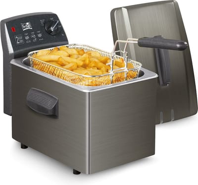 FRITEL Frituurpan - Turbo SF® 4368 - Friteuse met Antistofdeksel - Olie + Vast Vet - 3-5 personen - 3200W - 4 liter - 10 jaar Garantie