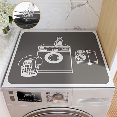 Beschermmat Wasmachine - Apparaatmat Droger - Apparaten Beschermen - Super Absorberend - 60 x 60 cm - Grijs