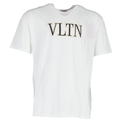 Valentino VLTN Logo T-shirt in Witte Katoen