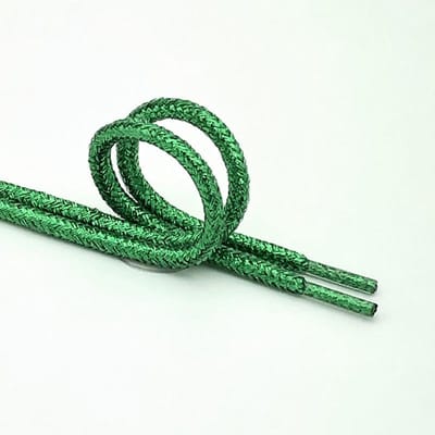 Nieuwe Ronde Glanzende Metallic Glitter Schoenveters Goud Zilver Zijde Schoenveters Sport Canvas Casual Kleurrijk Regenboog Verloop Schoenveter 100cm groen