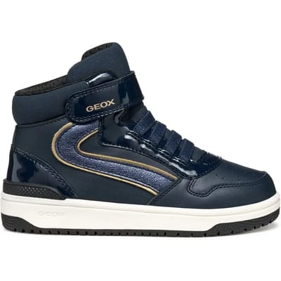 GEOX WASHIBA MEISJES Sneakers - MARINEBLAUW/PLATINA - Maat 28