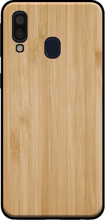Smartphonica Telefoonhoesje voor Samsung Galaxy A40 met houten look - backcover bamboo kunsthout hoesje - Bruin geschikt voor Samsung Galaxy A40
