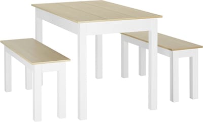 HOMCOM-Eettafelset-Spaanplaat-119x70x75cm-Eiken