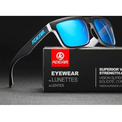 Nieuw KDEAM Merk Hoge Kwaliteit Vierkante Zonnebril voor Heren Sport Gepolariseerde Zonnebril 2025 Reflecterende Coating Kleurrijke Lens UV400 Only Sunglasses