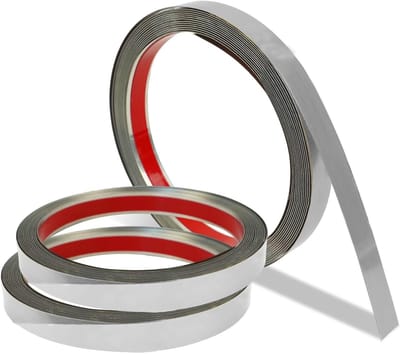 Set van 3 Zelfklevende RVS Decoratieve Moulding Strips - 5 m Lang, 1 cm Breed voor Randbescherming van Wanden, Deuren en Tegels - Hoogwaardige Staalafwerking