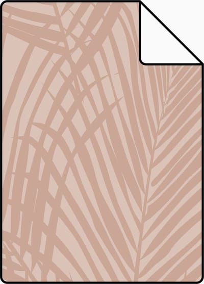 Proefstaal ESTAhome behang palmbladeren zacht roze - 26.5 x 21 cm - 139432-S
