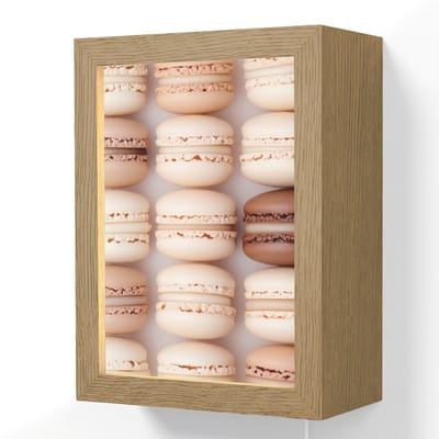 Wandlamp 15x20 cm - Oplaadbaar - Macarons - Beige - Bruin - Wandlampen binnen woonkamer - Slaapkamer lamp met kabel - Decoratieve nachtlamp - Vloerlamp snoer