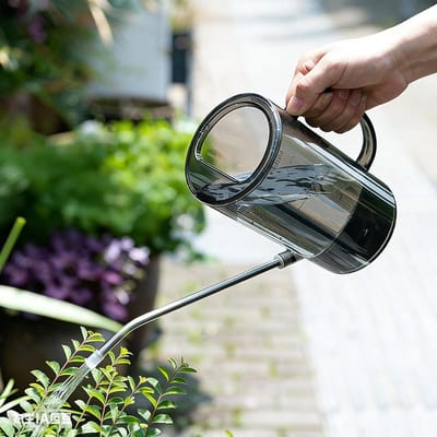 Gieter Lange Uitloop - Waterkannetje Planten - Planten Water Geven - Transparant Met Schaal - 1 Liter - Grijs