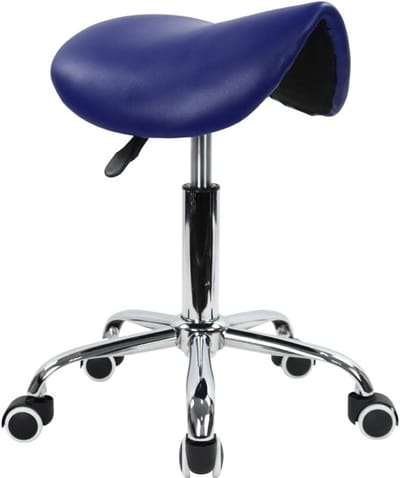 SNJY® Zadelkruk - Tabouret - Zadelkruk op Wielen - Verstelbare Rolkruk - 45-61 cm - Blauw