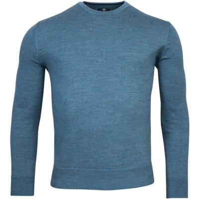 Baileys Trui Crew Neck Pullover Single Knit Uni Merino Raf Blue / male