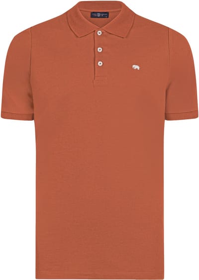 Jimmy Sanders Polo Shirt Korte Mouw Katoenen Pique Heren Terracotta - M