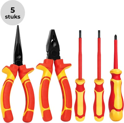 Lomera Vde Gereedschapset - Vde Gereedschap - Vde Set - Elektricien Gereedschapset - Elektricienset - Geïsoleerde Gereedschapset - Geïsoleerd Gereedschap - Gereedschapset 5 Delig - Vde Tangenset