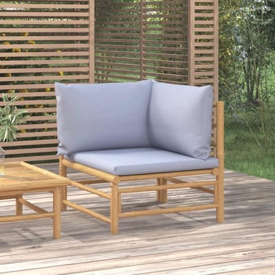 Hoekbank Tuinbank - Loungeset Bamboe - Buiten Zitten - Modulaire Constructie - 69 x 69 x 65 cm - Natuurlijk Bamboe