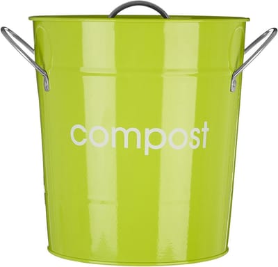 Compostemmer - Keukenemmer GFT - Afval scheiden - Met binnenemmer - 19 x 19 x 21 cm - Limoengroen