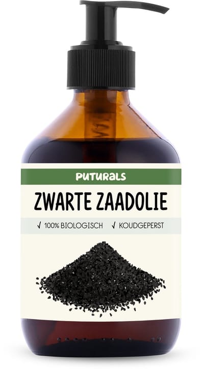 Puturals Black Seed Oil 100% Biologisch - 300ml - Koudgeperst en Puur - Zwarte Zaad Olie voor Huid en Haar - Glazen Fles met Pomp