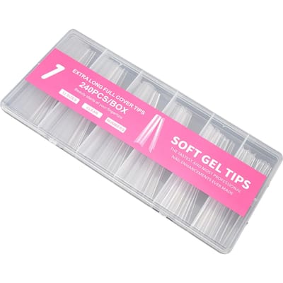 240 pièces Ongle Faux Long Professionnel Maison Salon DIY Transparent Couverture Complète Pointe d'Ongle pour Artiste Ongulaire