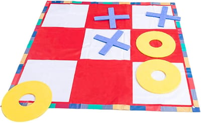 Boter kaas en eieren - Buitenspel voor groot - Familiefeestjes buiten - Waterdicht viltmateriaal - 110x110cm bord - Rood