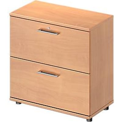 Schäfer Shop Genius Hangmappenkast TETRIS WOOD, 2 ordnerhoogten, B 800 x D 421 x H 800 mm, hoogte incl. glijders, beukenpatroon