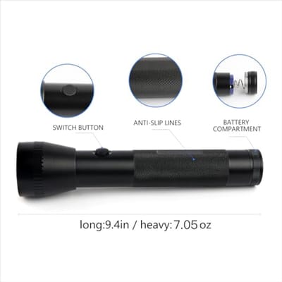 Heavy Duty 2 D cel batterij LED zaklamp 600 lumen - robuust en ultra helder voor buiten en noodsituaties